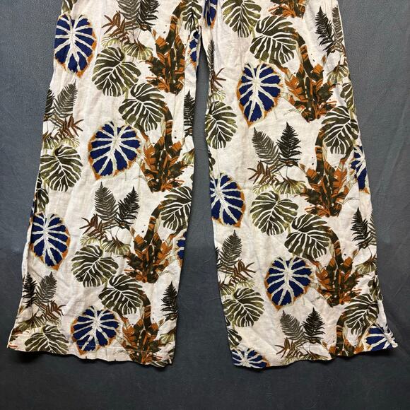 Dahui Hawaii Women's Linen Pants Yoga Wide Leg Smock Waist Comfy Beachy Damask - Picture 9 of 15